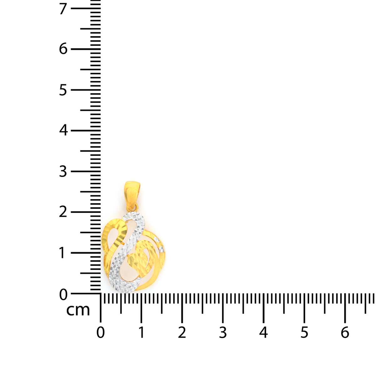 22K Gold Two-Tone Abstract Swirl Pendant - Zero making charge