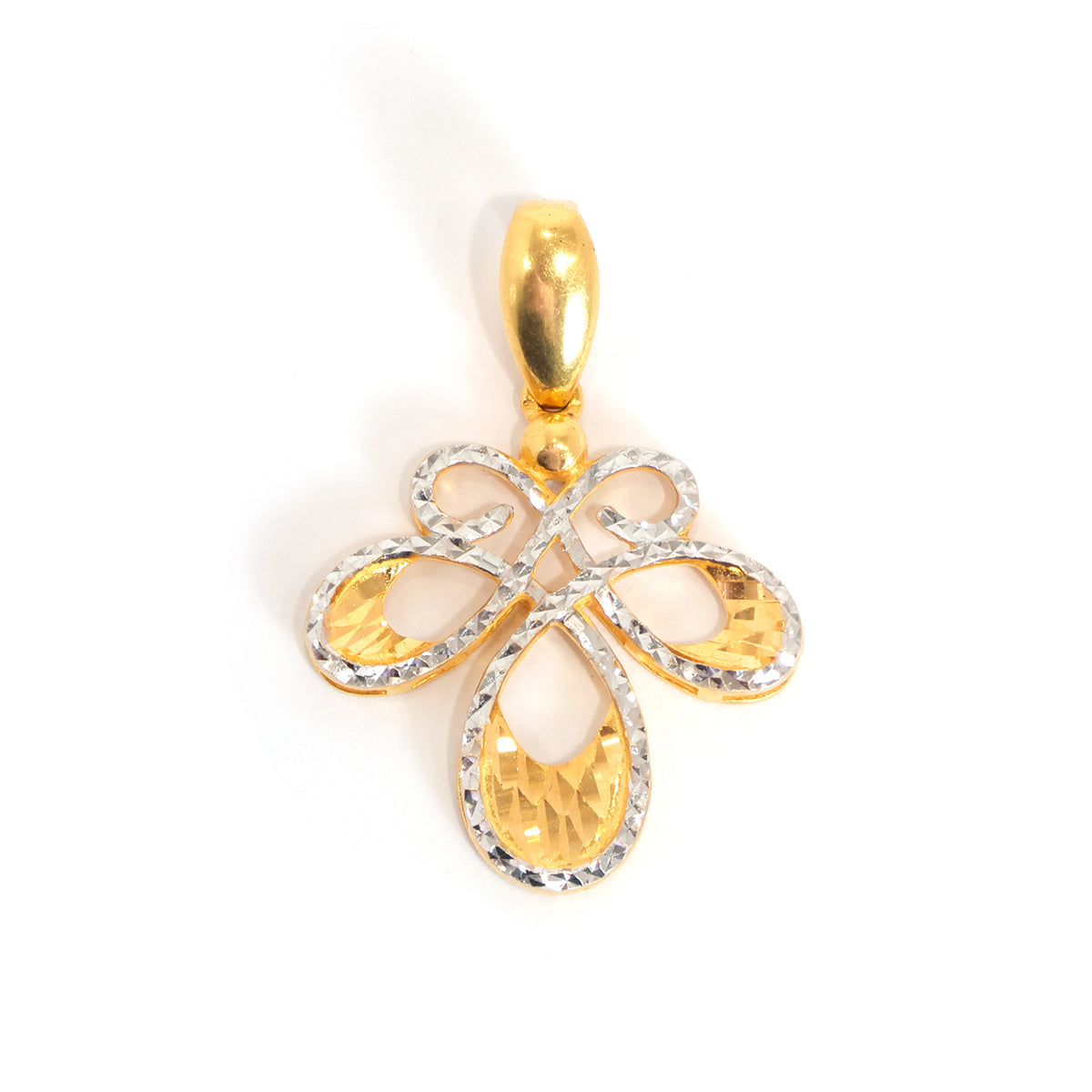 22K Cross Gold Pendant - Two Tone Design - Zero Making Charge - Main View