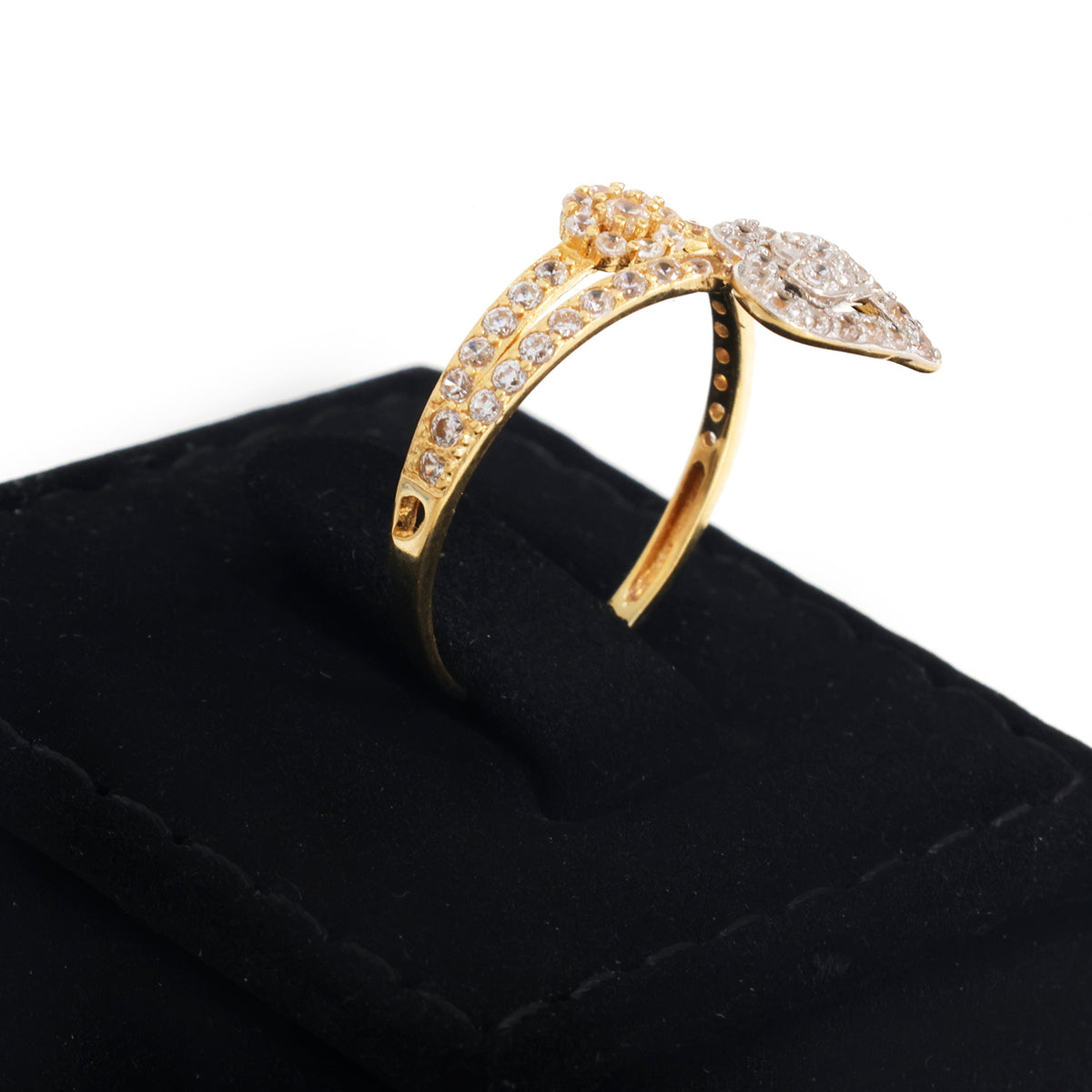 18K Gold Dangling Heart Charm Ring - Zero making charge