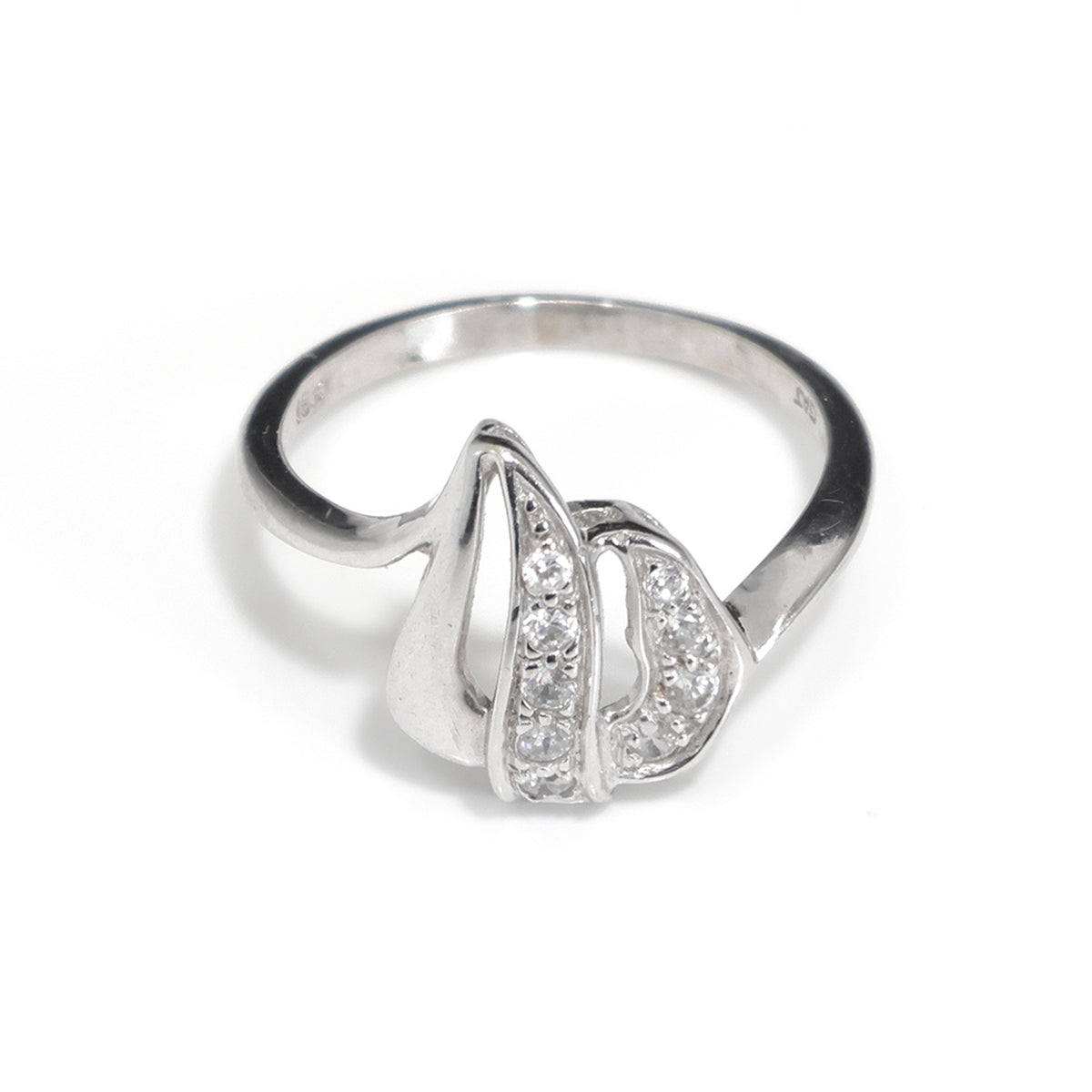 18K Gold CZ Ring – Elegant Modern Design – Zero Making Charge - Main View