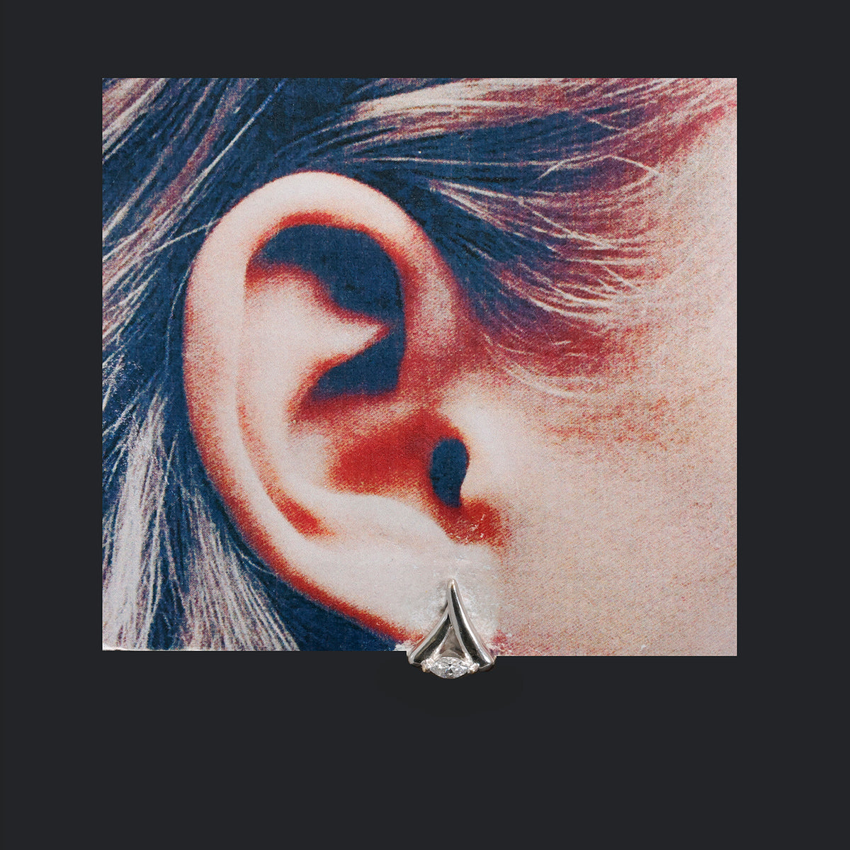 18K Gold CZ Stud Earrings – Modern Minimal Design – Size Reference