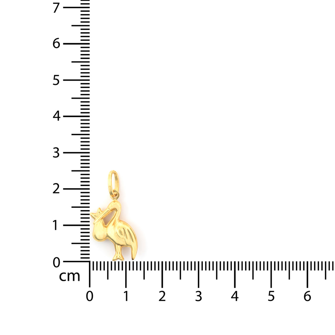 18K Gold Pendant – Sculpted Bird Silhouette