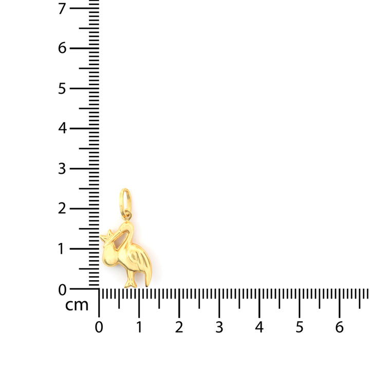 18K Gold Pendant – Sculpted Bird Silhouette