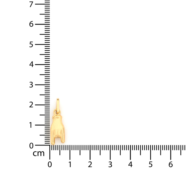 18K Gold Pendant – Sculpted Hand Gesture Charm