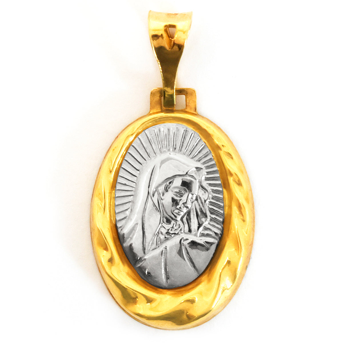 ذهب معلقة مع فضة religious figure on white background