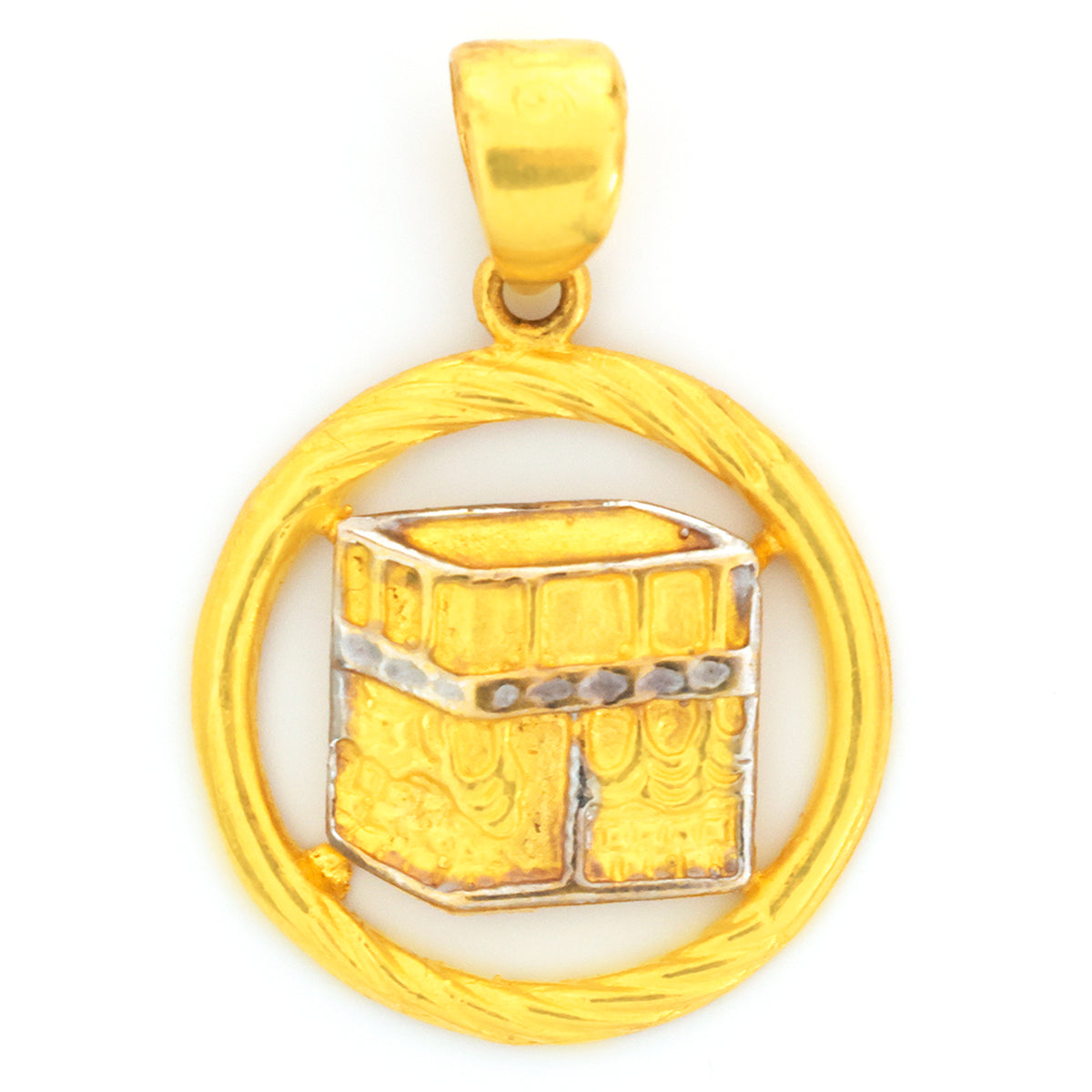 22K Gold Two-Tone Kaaba Pendant