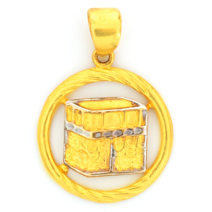 22K Gold Two-Tone Kaaba Pendant