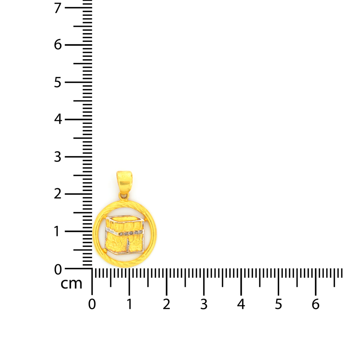 22K Gold Two-Tone Kaaba Pendant