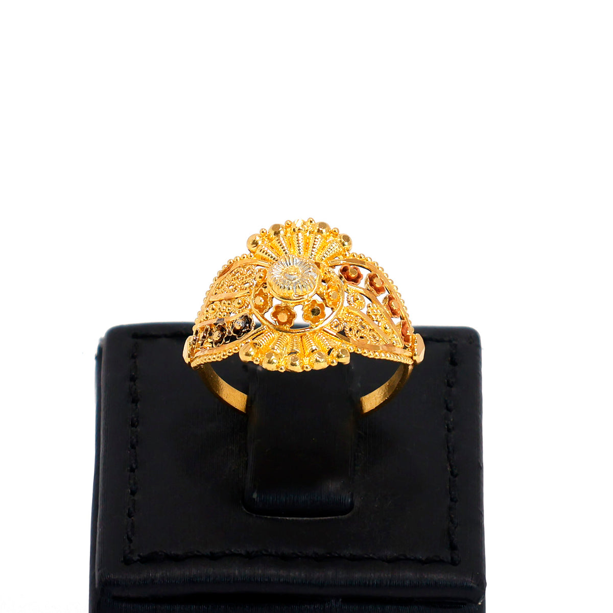 22K Gold Ring – Two-tone band ring – Zero Making Charge - Main View