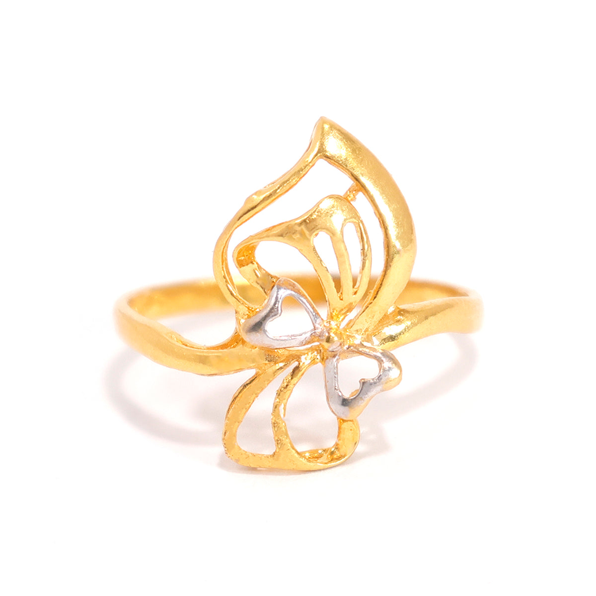 22K Gold Ring – Butterfly Openwork Design – Zero Making Charge - Main Vew
