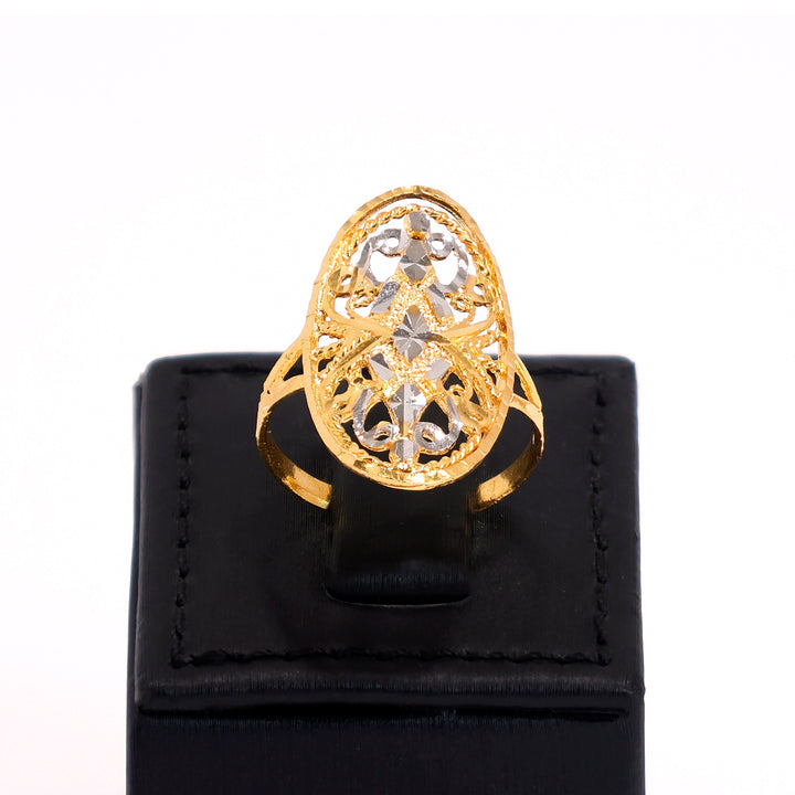 22K Gold Ring – Two-tone band ring – Zero Making Charge - Main View
