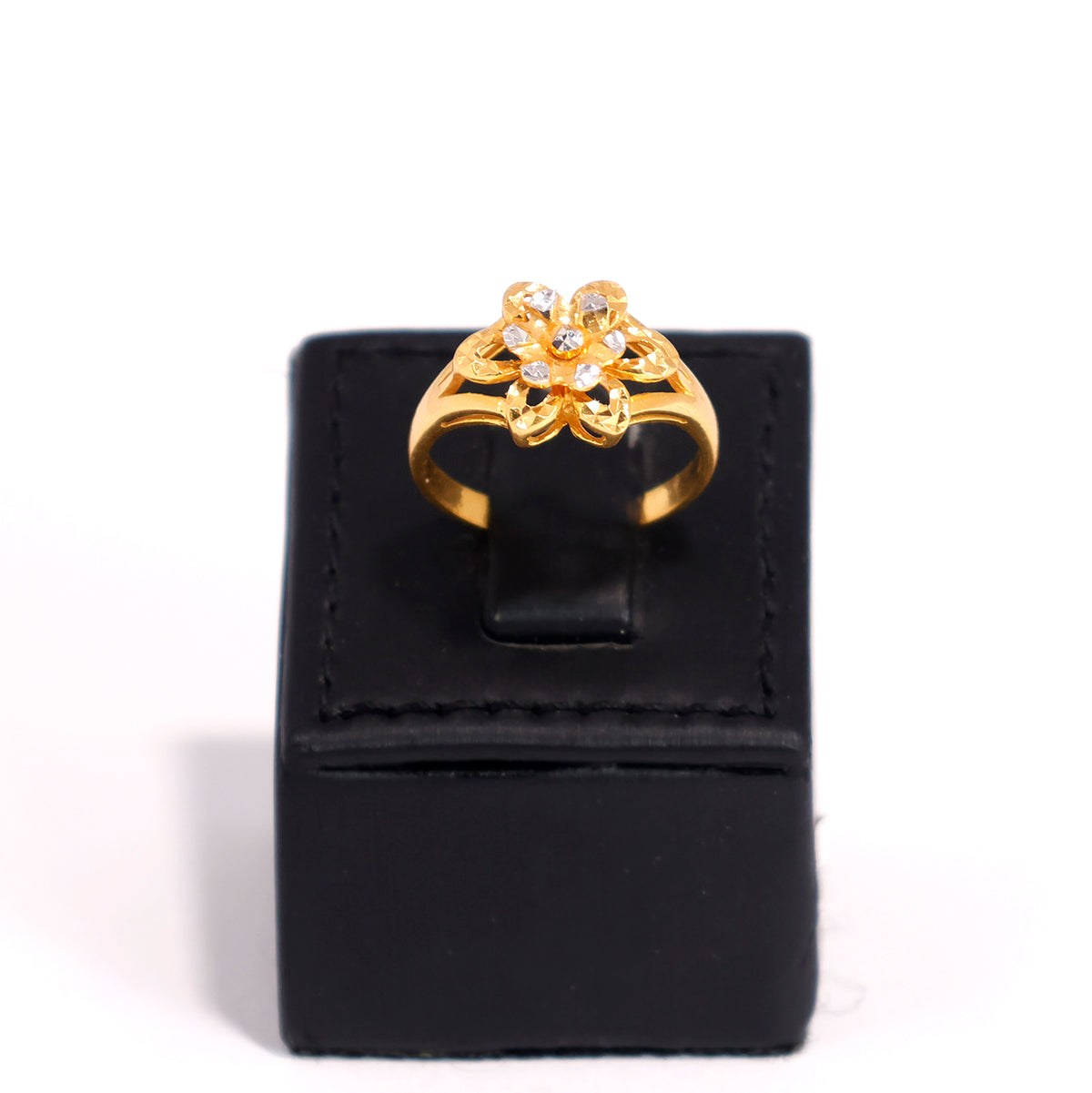 22 Gold Ring with Floral Cluster Design - Zero Making Charge - Main View