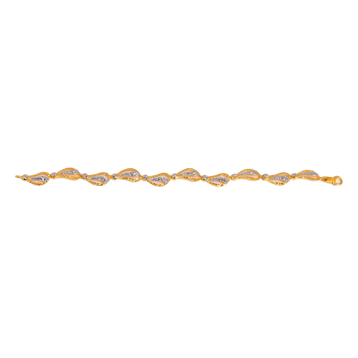 22K Gold Bracelet – Cut-out medallion link design – Zero Making Charge - Full View