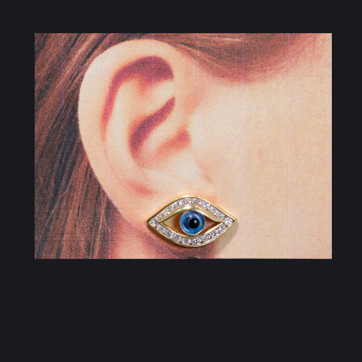 18K Gold Evil Eye Earrings – Protective & Stylish - Zero Making Charge - Size Reference