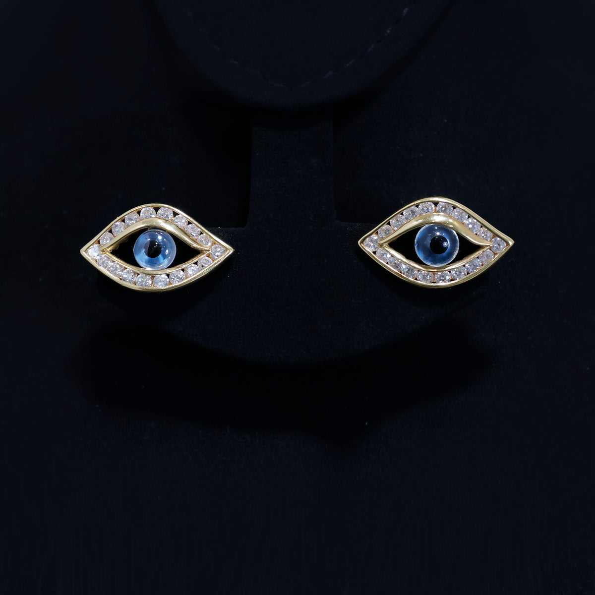 18K Gold Evil Eye Earrings – Protective & Stylish - Zero Making Charge - Main View