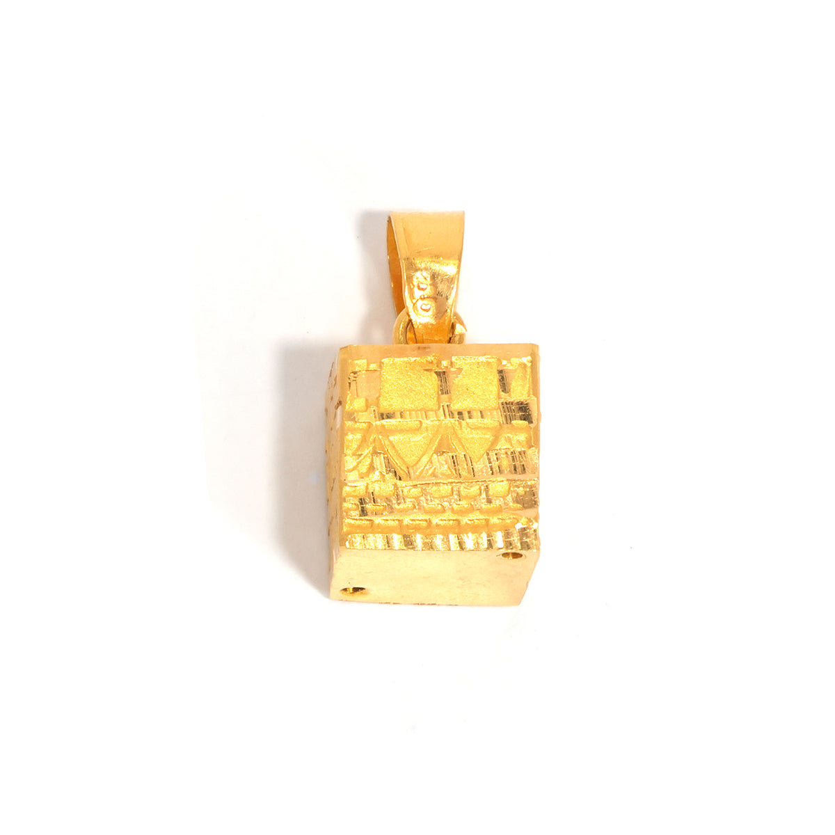 21K Gold Pendant – Kaaba Design – Zero Making Charge - Main View