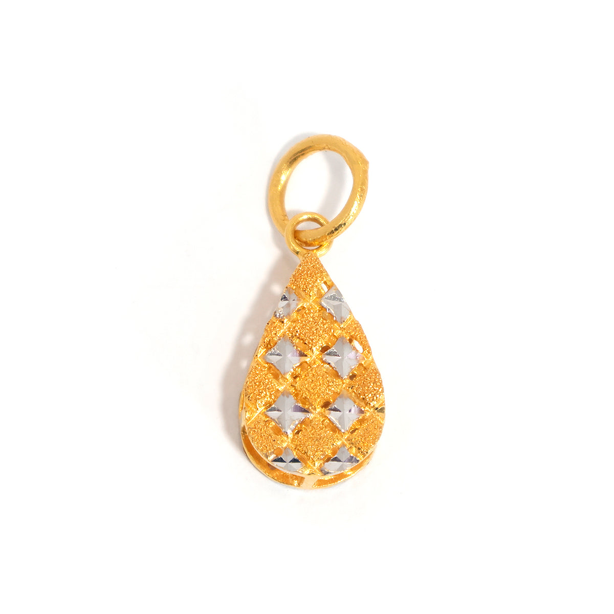 22K Gold Pendant – two-tone styling, sparkling highlight accents – Main View