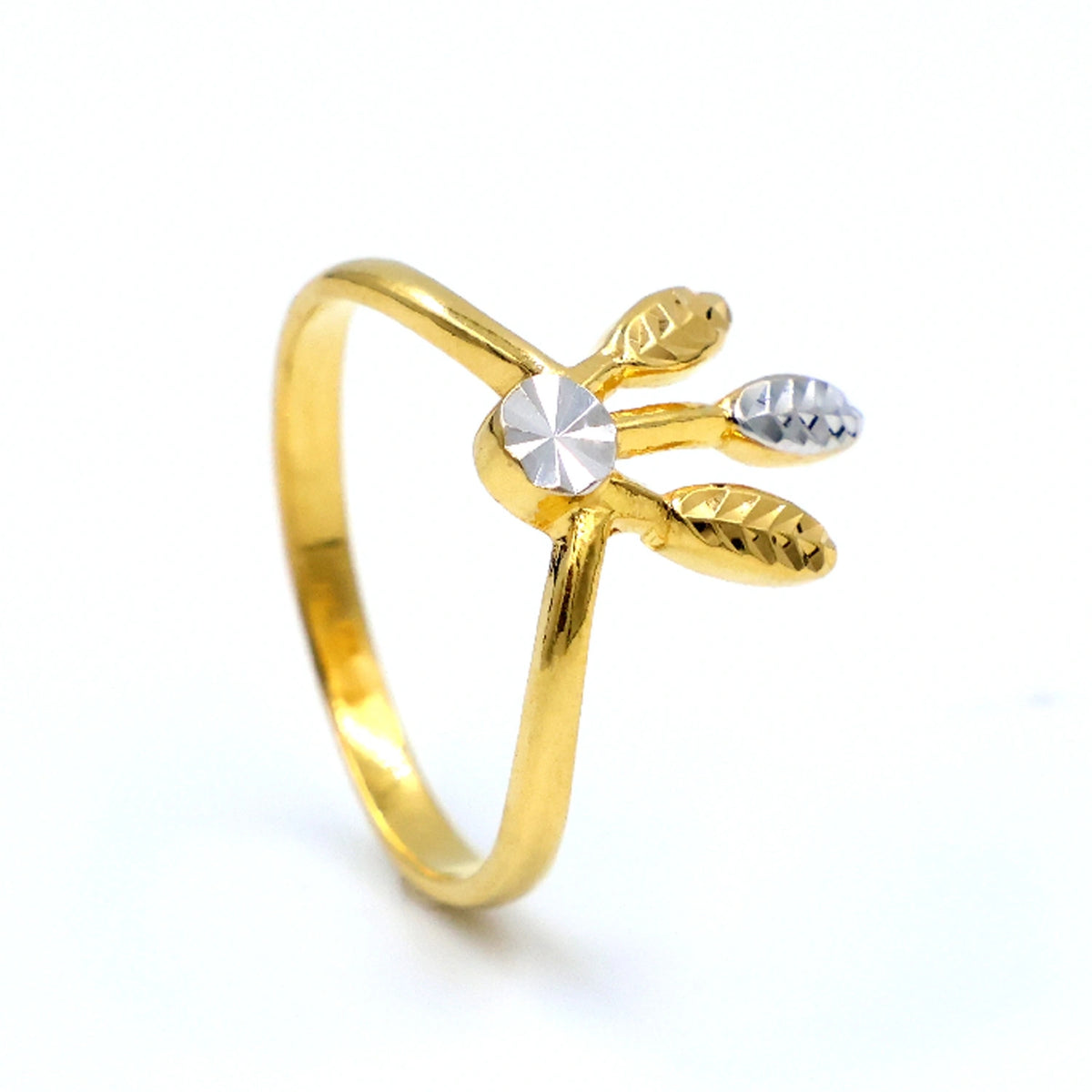 Leafy Floral 22K ذهب خاتم - الفنان
