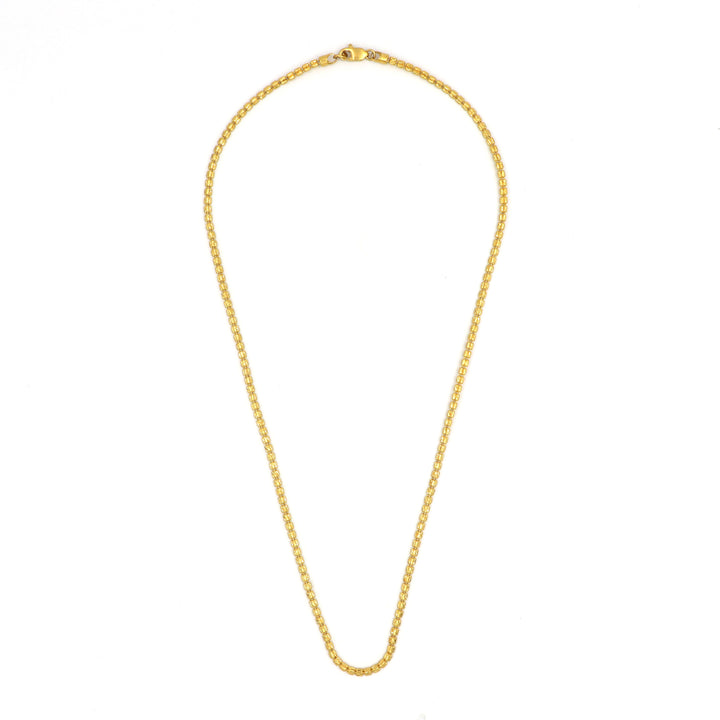 Exquisite 22K Gold Cylinder Chain Necklace