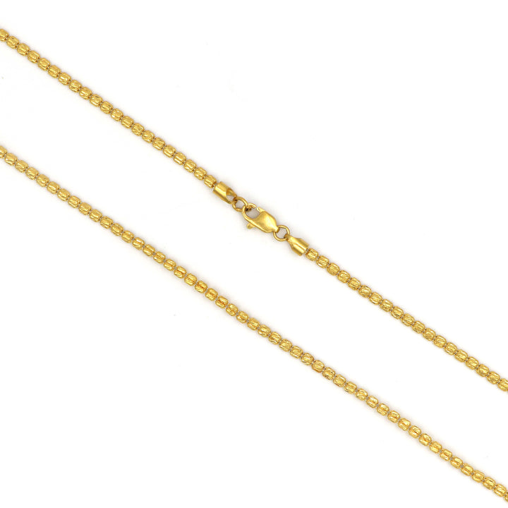 Exquisite 22K Gold Cylinder Chain Necklace