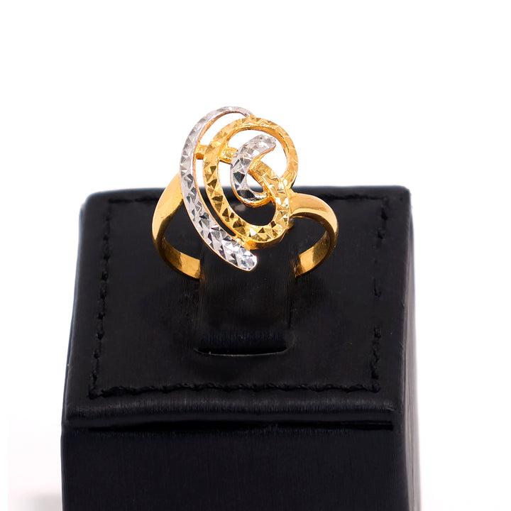 22K Gold Ring – Two-tone band ring – Zero Making Charge