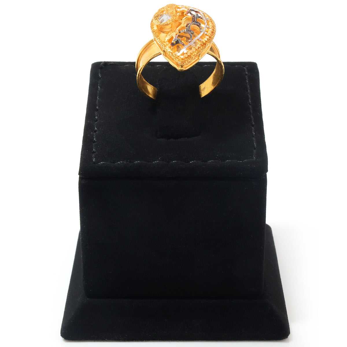21K Gold Teardrop Filigree Polki Ring