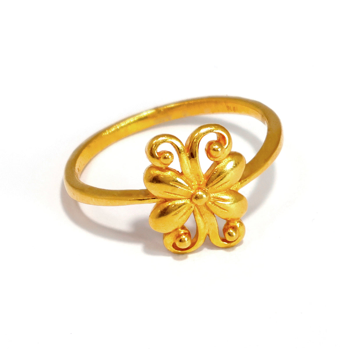 22K Gold Ring – sunburst openwork ring design – Zero Making Charge - Main View