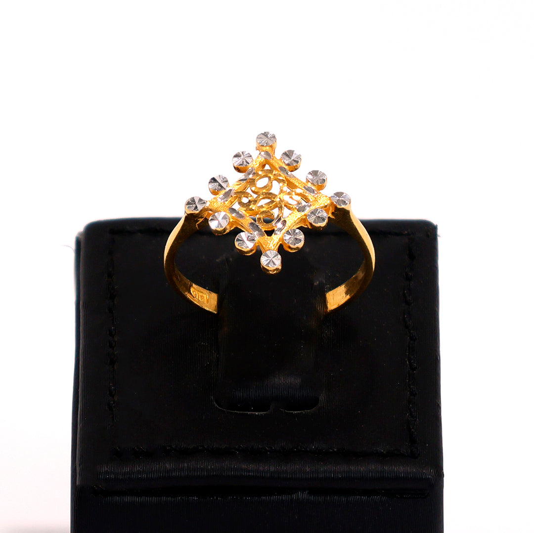 22K Gold Ring – Two-tone band ring – Zero Making Charge - Main View