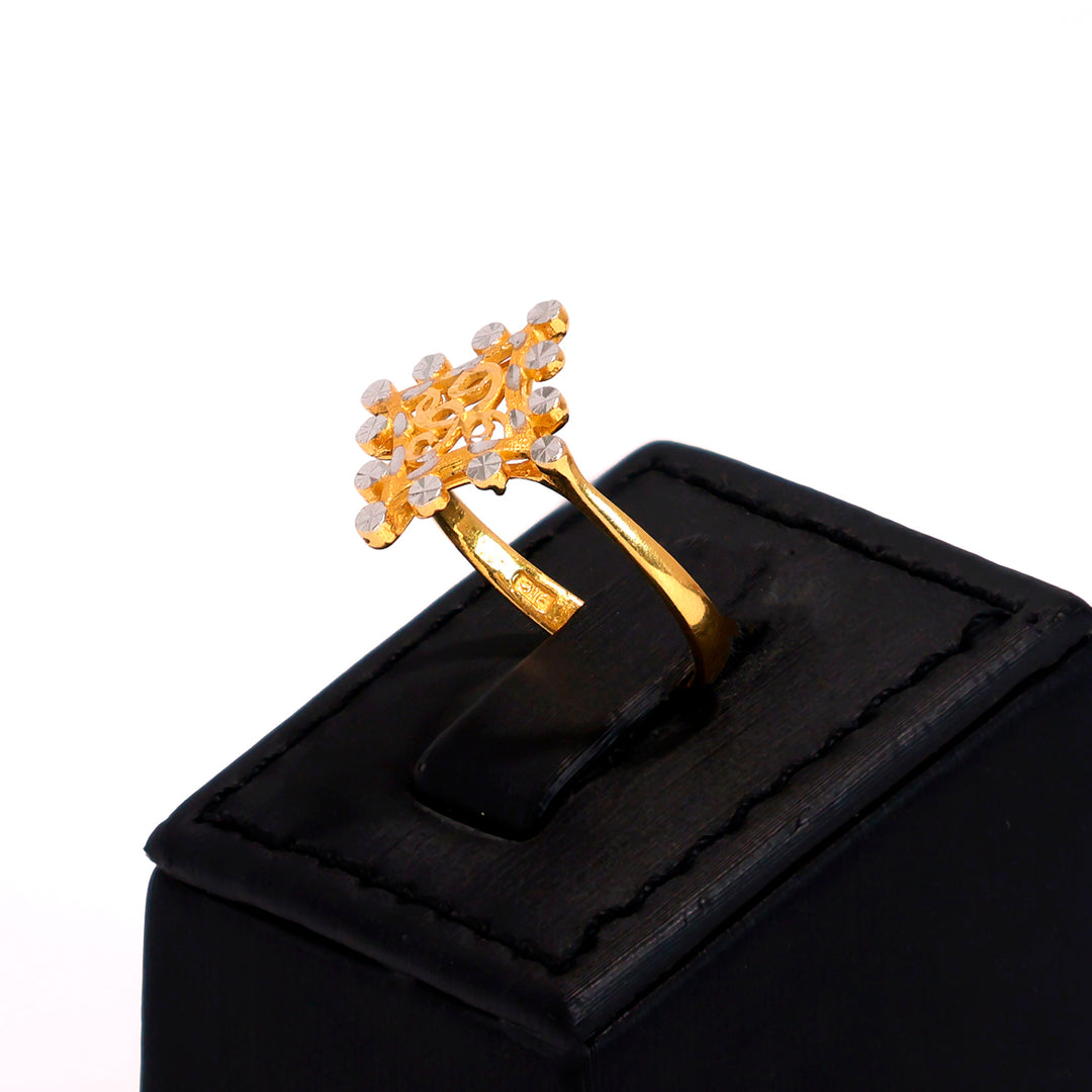 22K Gold Ring – Two-tone band ring – Zero Making Charge - Side Angle