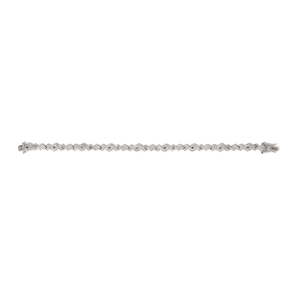 Silver bracelet on a white background
