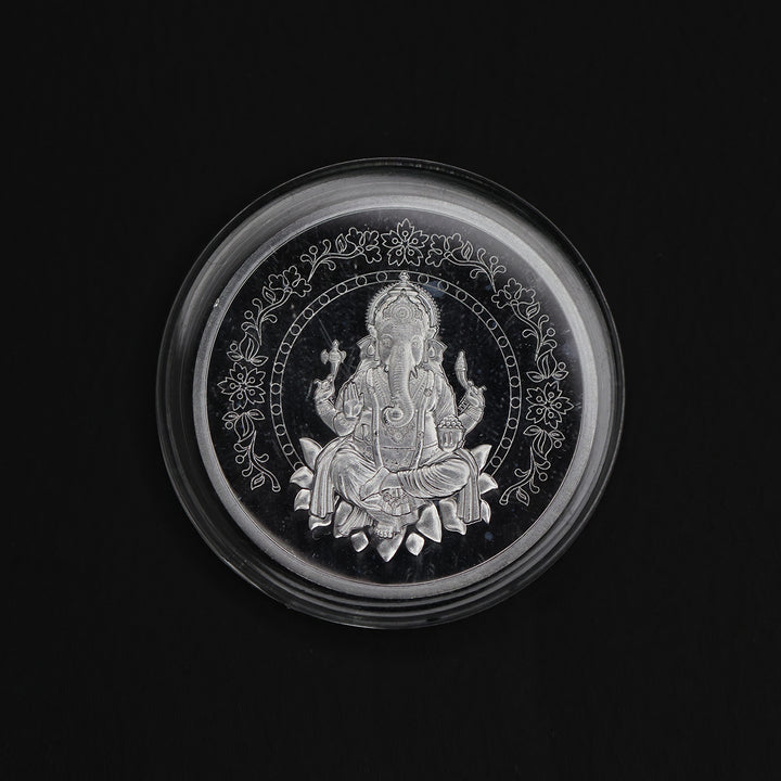 925 Silver Coin Ganapathi & Om SCO00005