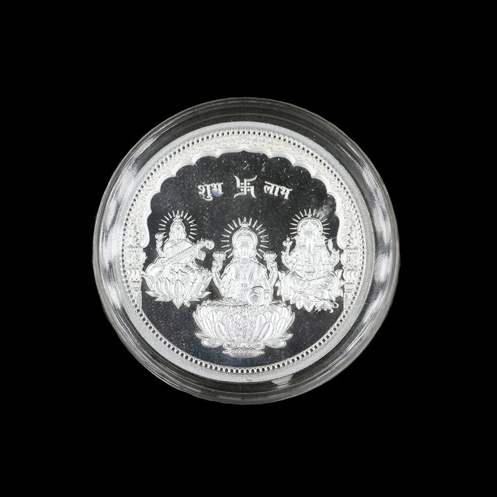 925 Silver Coin Saraswathi Mahalaxmi & Ganesh Idol SCO00006