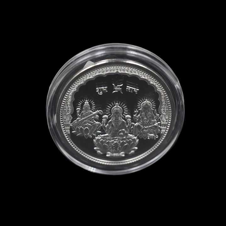 925 Silver Coin Saraswathi Mahalaxmi & Ganesh Idol SCO00006