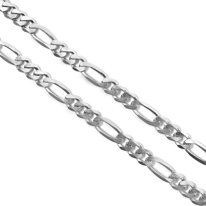 Silver chain on a white background