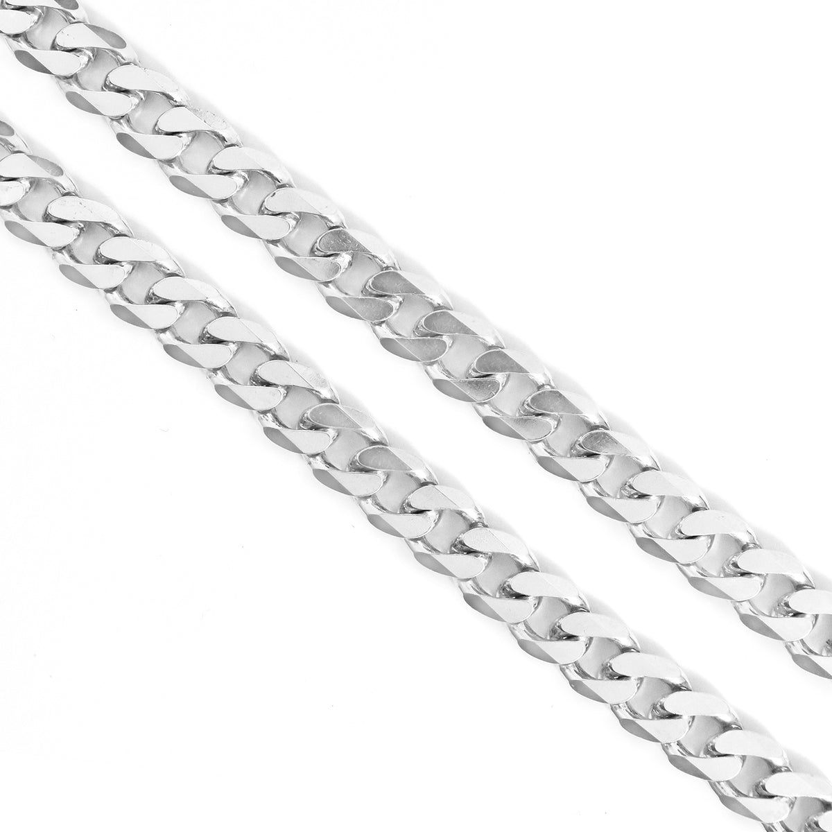 Silver chain on a white background