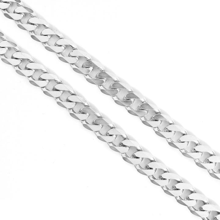 Silver chain on a white background