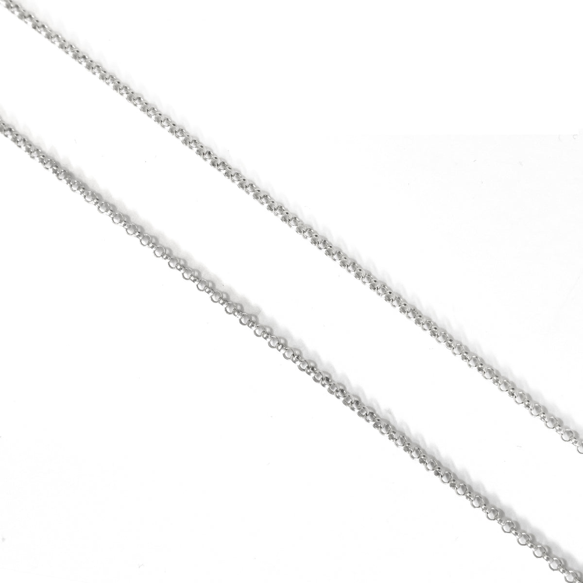 Silver chain on a white background
