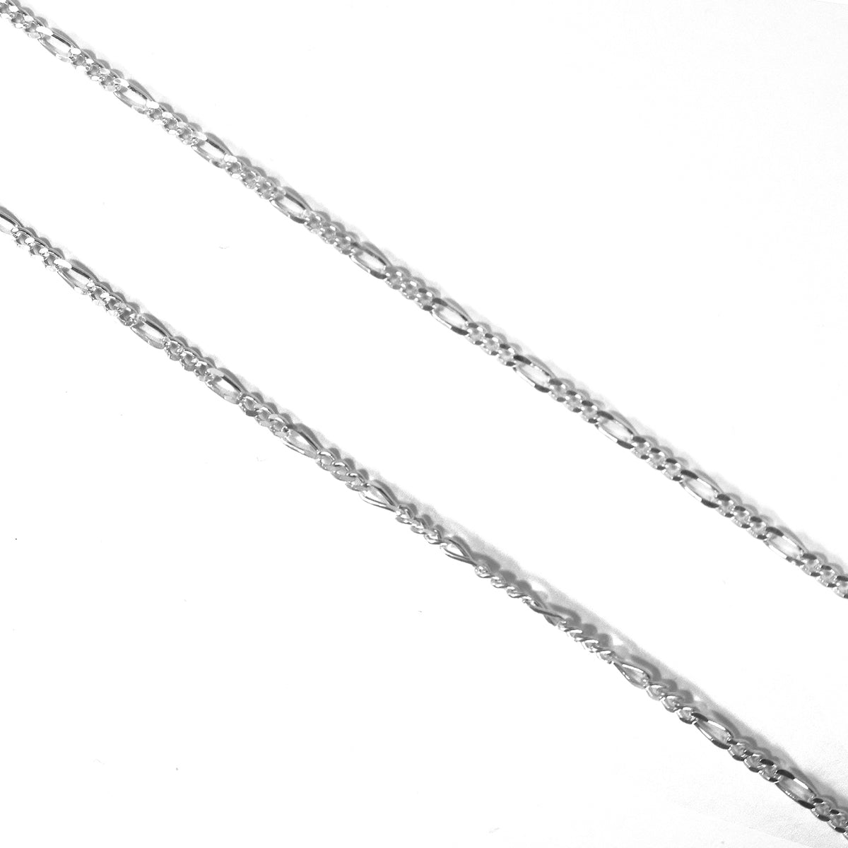 Silver chain on a white background