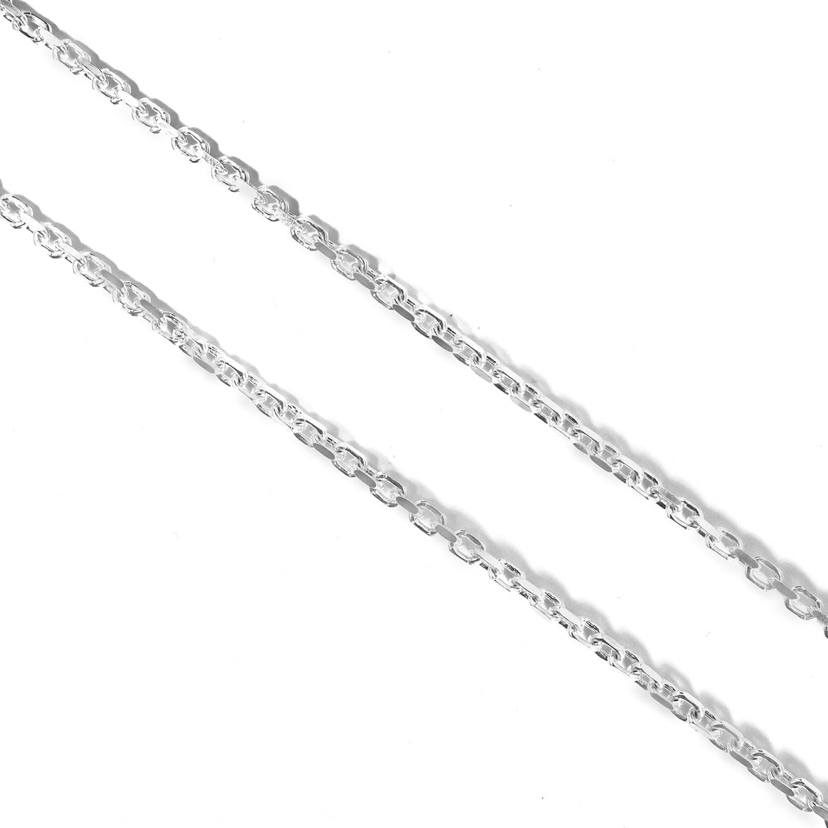 Silver chain on a white background