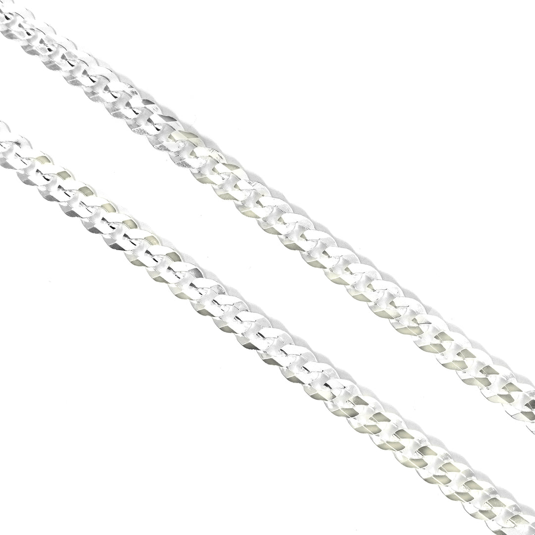 Silver chain on a white background