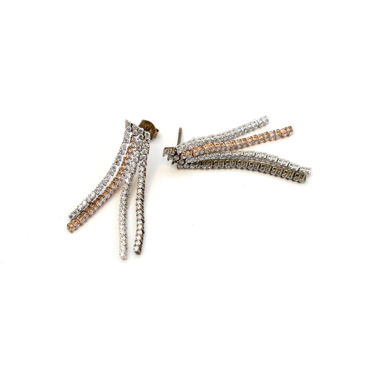 Two hairpin accessories with rhinestone embellishments on a white background
