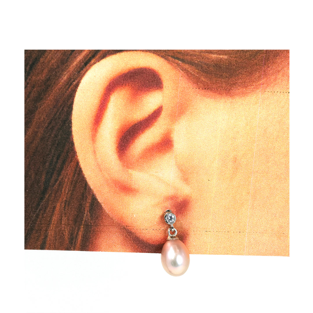 Silver Earrings – Pearl & Crystal Duo Studs