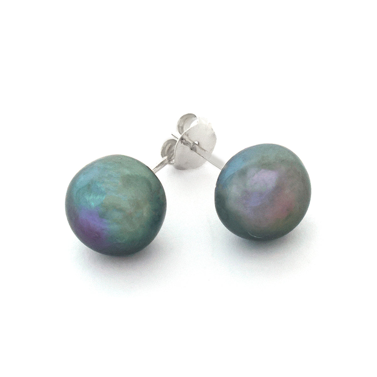 Pair of pearl earrings on a white background