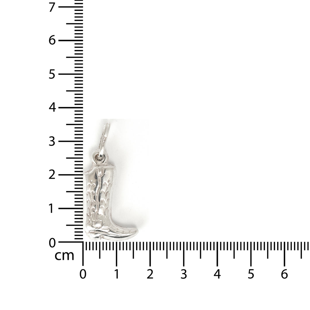 Silver Pendant – Western Boot Charm
