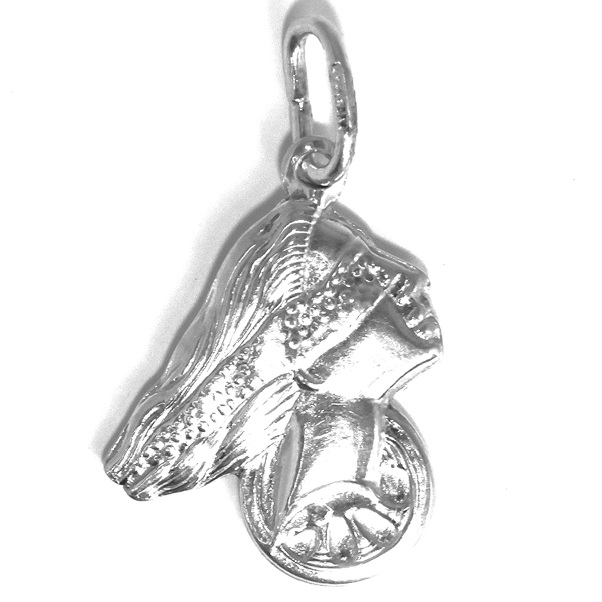 فضة boot charm on white background
