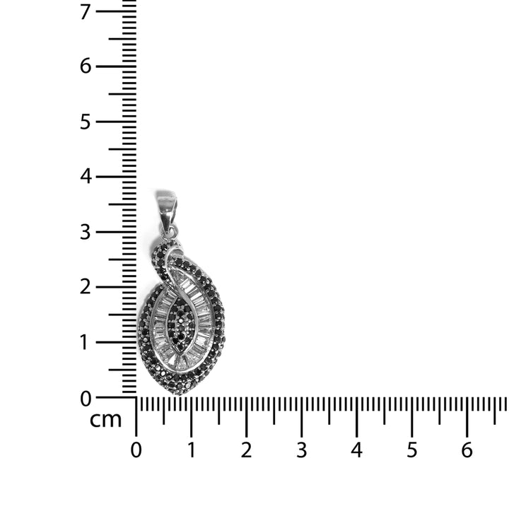 Silver Pendant – Marquise Swirl Stone Pendant