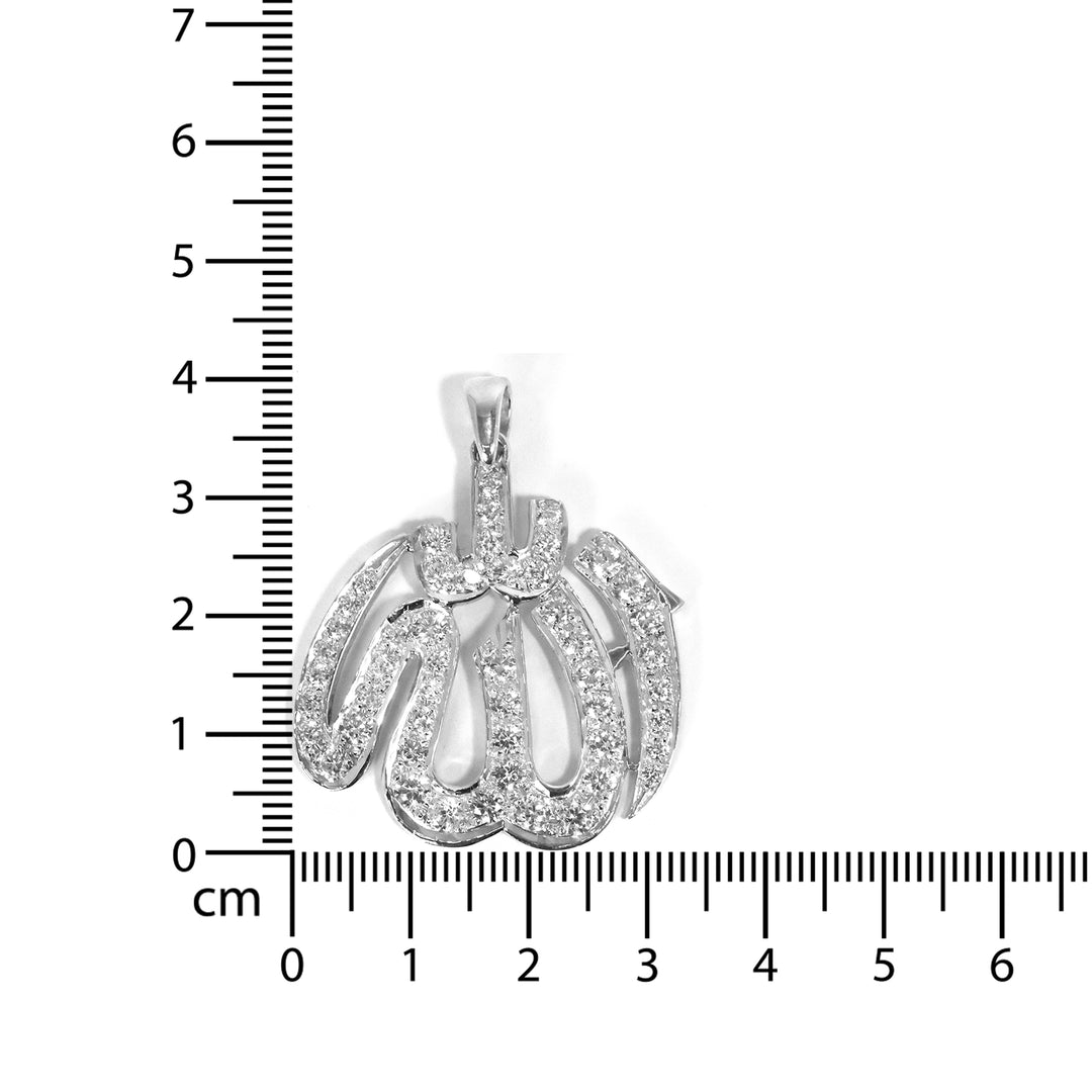 Silver Pendant – pavé-style Arabic calligraphy centerpiece