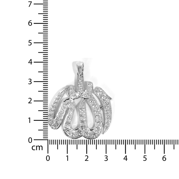 Silver Pendant – pavé-style Arabic calligraphy centerpiece