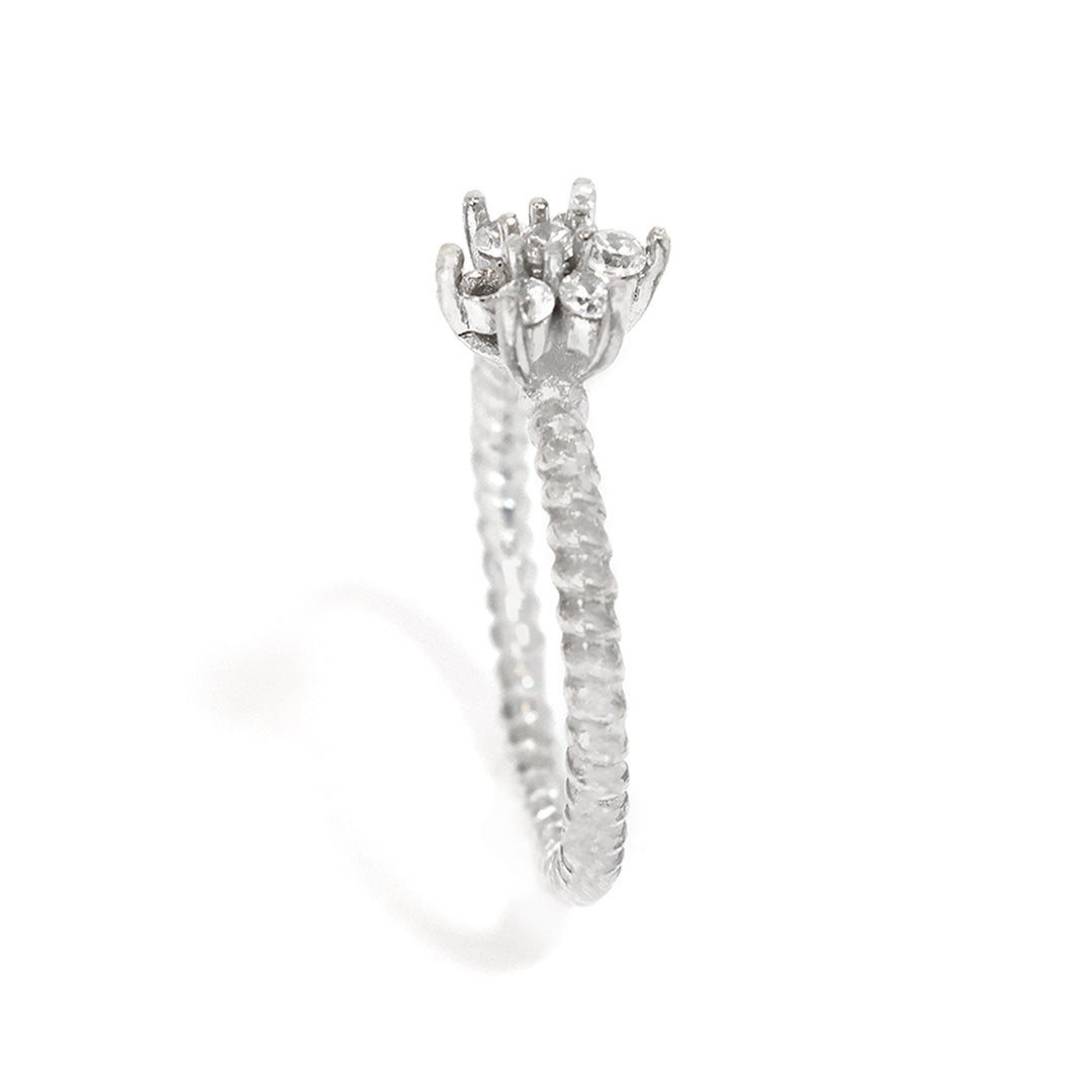 Silver Ring – Triple Band Crown Setting