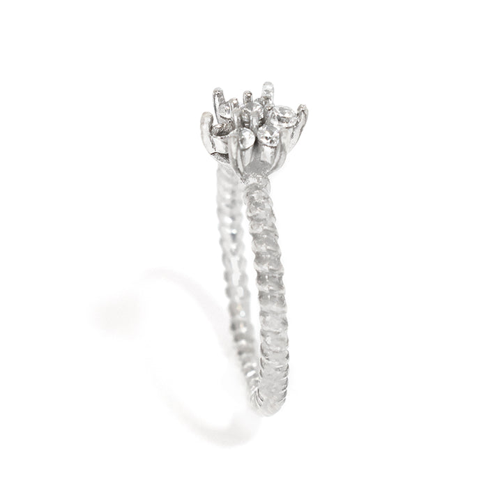 Silver Ring – Triple Band Crown Setting